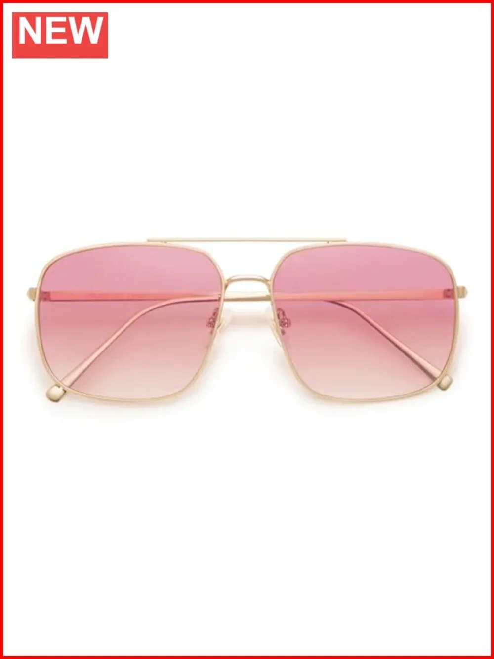 Square Aviator Sunglasses Metal Frame UV400 Protection